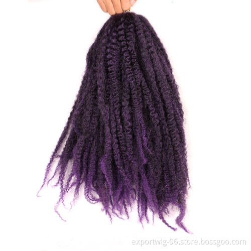 Afro Kinky Twists Braiding Hair Colorful Braids 18 inch Crochet Hair Extensions Synthetic Marley Hair